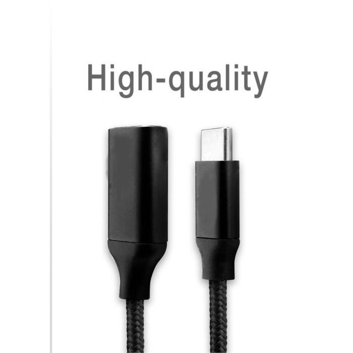 Câble OTG USB-C Vers USB-A Compatible Redmi 10 2022 | Transfert Rapide 5 Gbit/s | Nylon Tressé Et Aluminium
