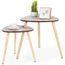 pour Salon Brun LET16GL VASAGLE Table dappoint Pieds en Bois massif avec /Étag/ère de Rangement Multi-Colore Bout de canap/é Montage Facile