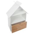 Bibliothèque forme maison avec 1 tiroir - ATMOSPHERA - Blanc - L. 67,5 x l.30 x H. 93,5 cm-0