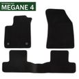 DBS Tapis De Voiture Sur-Mesure Renault Megane 3 (2008-2016) - 4 Pièces, Antidérapant, Renforcé - Noir