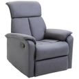 Fauteuil De Relaxation Grand Confort Pivotant 360 Dossier Inclinable Repose Pied Ajustable Simili Cuir Tissu Gris 87x100x100cm Gris