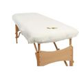 MFB ® - Drap Housse de protection pour table de massage blanche classique avec trou visage-0