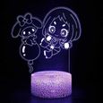 Enfant 3D colorée LED télécommande tactile cadeau de Noël créatif lampe de table 7 Couleurs - Les dessins animés #30-0