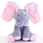Peluche Éléphant Chantant - Keeper - Gris+Rose - Jouet Électrique - 30cm