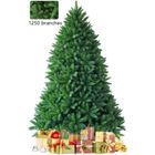 BRAND GYMAX Sapin de Noël Artificiel 180 CM avec Support en Métal, Décoration avec 1250 Branches en PVC, pour Intérieur & Extérieur, Vert