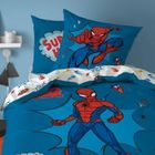 Parure de lit enfant 100% Coton - SPIDERMAN AVENGER - Bleu - 140x200+63x63cm