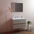 KIAMAMI VALENTINA MEUBLES DE SALLE DE BAIN EN 80 CM AVEC TIROIR ET ÉCLAIRAGE À LED BERLIN ELM LEONE