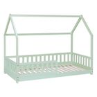 Lit cabane enfant - Laiba Kids - Bosco - 90x190 cm - Vert - Sommier inclus