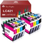 AUMOK cartoucher d'encre LC421XL TONER KINGDOM pour BROTHER LC421 LC421 XL Compatible avec DCP J1050DW DCP J1140DW MFC J1010DW lot de 8