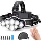 YARZHEEN Lampe Frontale,Torche Frontale 18000 Lumens 8 LED 8 Modes d'éclairage,Lampe Frontale LED Ultra Puissante Rechargeable USB