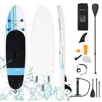 GYMAX Stand Up Paddling Board Gonflable 305X76X15CM, Charge 130KG, Planche de Surf en PVC avec Pompe à Main pour Débutants