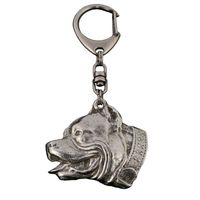 Porte-clés chien Art-Dog Porte-clés mignon Pit Bull, argent avec serrure de 2,5 cm, 4,4x5x8,7cm