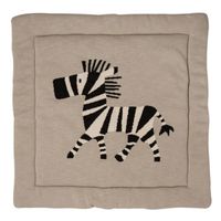 Tapis de jeu / parc QUAX TRICOT Zebra - 100x100 cm - Coton et polyester - Beige et noir
