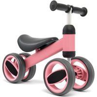 Draisienne Bebe COSTWAY - Vélo d'Équilibre sans Pédal - 4 Roues - Rose - 1 à 2 ans