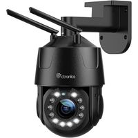 Ctronics PTZ Caméra Surveillance 8MP 5X Zoom Optique  WiFi 2,4-5 GHz Détection Humain-Véhicule-Animaux Vision 50m en Métal Noir