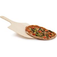 Relaxdays Pelle à pizza avec manche en bois Plateau pour glisser et retirer une pizza ou pain du four l x P: 30,5 x 54 cm quiche