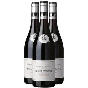 VIN ROUGE Bourgogne Pinot Noir Rouge 2020 - Lot de 3x75cl - 