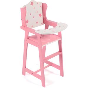 Bébé chaise haute rose-blanc avec poupée maison de poupée mobilier d'inclinaison Jouets 
