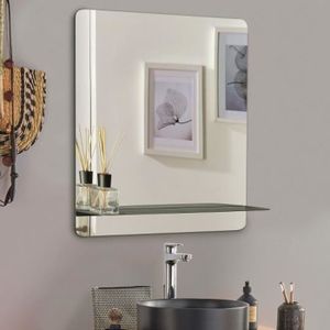 Meuble Miroir d'Angle de salle de bain - Noir - 31x31 cm - Dark