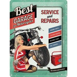 OBJET DÉCORATION MURALE Enseigne en métal - Best Garage for Motorcycle - P