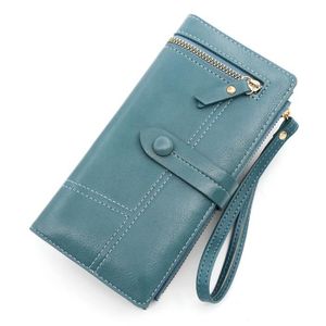 PORTEFEUILLE Portefeuille Femme, portefeuille antimagnétique, portefeuille en cuir, portefeuille, pochette grande capacité, bleu paon