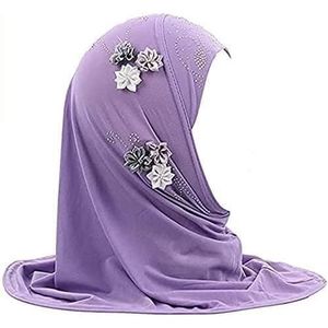 ECHARPE - FOULARD Filles Musulman Hijab Floral Dentelle Simple Style Foulard Enfants Islamique Arabe Écharpe Châles Tête Wrap Chapeaux Extensi[u16883]