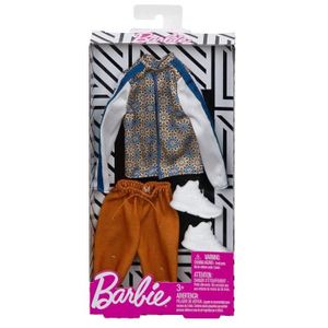Barbie Fashion Pack Ken - HJT24 - Ensemble tenue de vêtements pour poupée  Ken - Pantalon jean noir + débardeur à rayures et baskets - Cdiscount Jeux  - Jouets