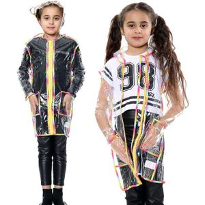 Imperméable - Trench Enfants Filles Arc-en-ciel EVA Transparent clair Vêtements De Pluie Encapuchonné Rain Coat Pour Extérieur Voyage Camping 5-13 Ans