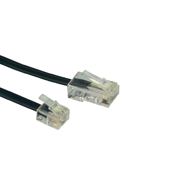 Câble téléphone Accsup RJ11 vers RJ45 3 m Noir - Câbles ADSL - Achat & prix