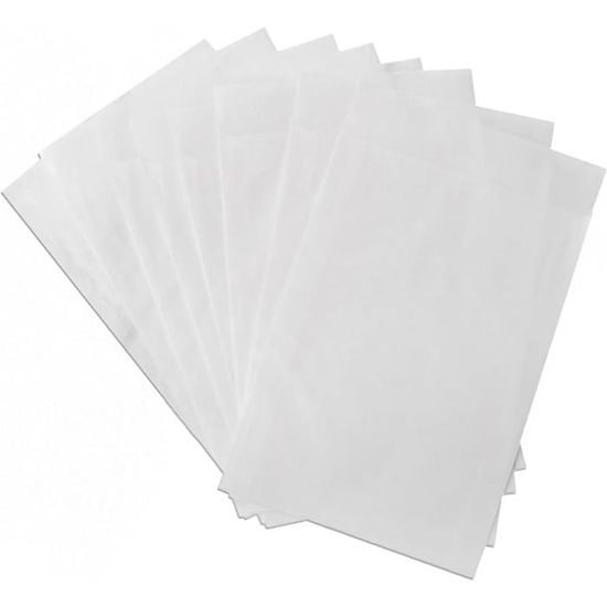 Mini Sachets Papier Blancs Avec Rabat, 50 Pièces: Petit Sachet Plat Pour Graines Bonbons Dragees Pochette Cadeau Mariage Anniversaire Bapteme A Remplir 4 5 X 6 Cm