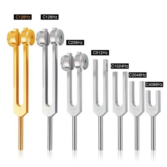 Diapason 256Hz Avec Boîte De Résonance En Bois - Kit De Méditation Et Guérison Sonore - Fourchettes Sonores Et Marteau Inclus - 7