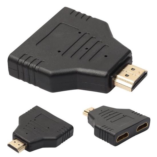 Câble Adaptateur HDMI Mâle Vers Double Femelle, Prend En Charge Deux Televiseurs De Meme Taille En Meme Temps 90526726