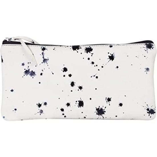 Clairefontaine 410167C Trousse piatta in vera pelle, color Blu