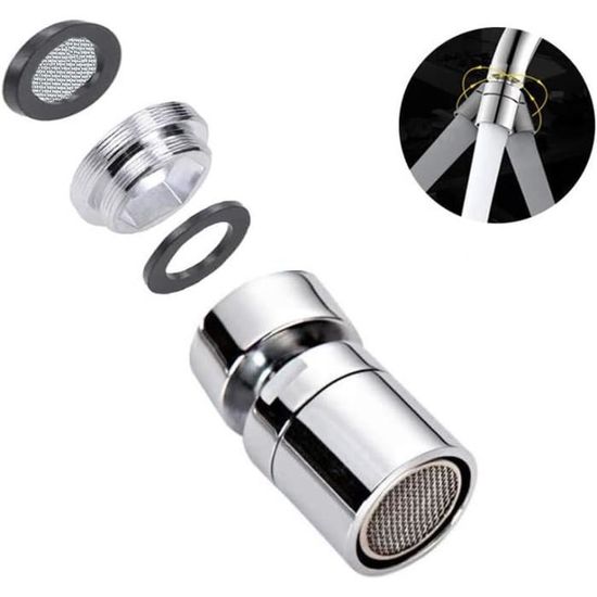 Lot De 2 Filtres Pour Robinet Pivotants 360° - 4 Cartouches Coton - Anti-calcaire & Métaux Lourds - Pour Cuisine & Salle De Bain