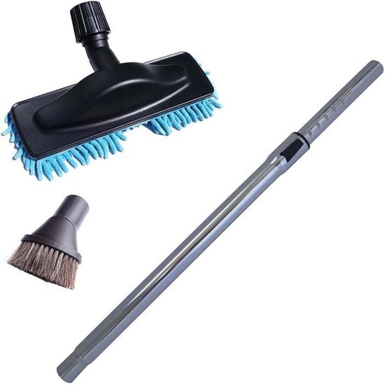 Hossi's Set Tubo Telescopico Cromato 35 Mm Per Aspirapolvere Siemens Rapid 2200W VS04G + Ugello Pavimenti E 5 Bastoncini Lavanda