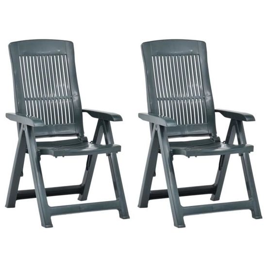 Chaises inclinables de jardin 2 x Chaises de jardin - Style Contemporain - Fauteuil de Jardin chaises de bistro - Plastique V🍦2857