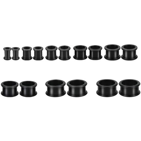 6 Paires Écarteurs Tunnel Silicone 6-20mm - Plug Piercing Oreilles Double Évasé Flexible Noir Et Blanc Pour Étirement Lobes