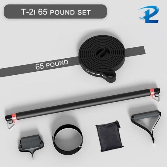 Kit Pilates Fokky – Barre Amovible, 6 Bandes De Résistance 20-180 Lbs, Ancrage Porte, Poignées – Yoga, Fitness, Rééducation