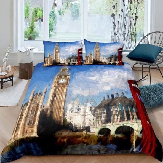 Parure De Lit Yorkshire Terrier – Housse De Couette 240x260 Cm + 2 Taies 65x65 Cm, Microfibre Douce