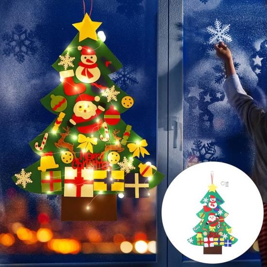 1 set décor de fête d'ornement de tentures d'arbre de Noël en feutre avec sapin de noel - arbre de noel decoration de noel