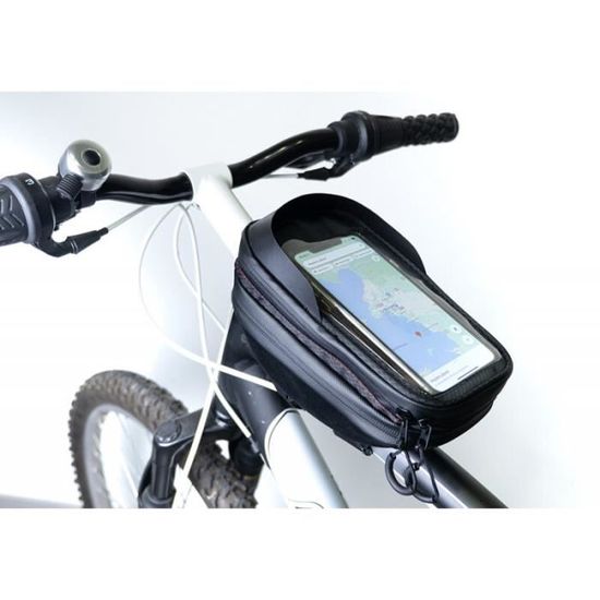 Sacoche De Cadre Vélo Hapo-G - Support Smartphone Tactile Avec Pare-soleil - 1,6L, étanche - Pour VAE, VTT, Vélo De Ville