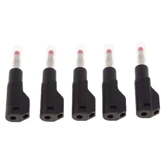 Lot De 5 Douilles Femelles Pour Fiches Banane 2mm - Connecteur Haut-Parleur, Laiton Nickelé, Isolant Haute Température
