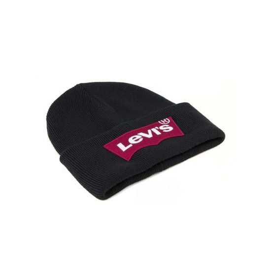 Levi s Homme Bonnet Batwing surdimensionne Noir Noir et rouge Cdiscount Pret a Porter