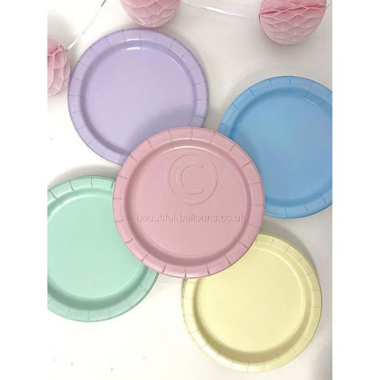 Lot de 50 assiettes en carton pour fille - Assiettes en carton et fourchettes pour 1er anniversaire de Minnie - Décorations de fête prénatale