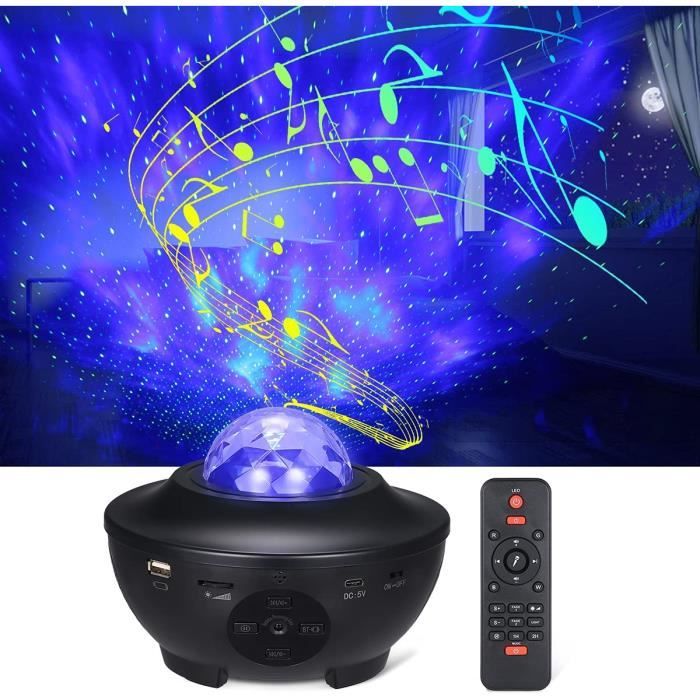 Projecteur Étoiles Avec 7 Motifs Et Télécommande - Veilleuse LED Multicolore USB - Neuf