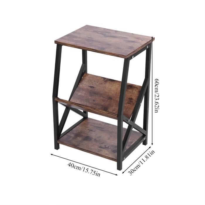Porte-revues avec Tablette en Bois Table d'appoint Table Console Porte-magazine Bout de Canapé Porte Revue -YNJ