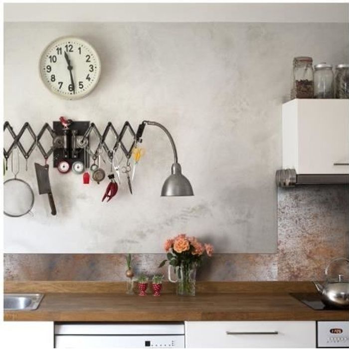 99DECO - Crédence Full Metal 70x60cm - Marron
