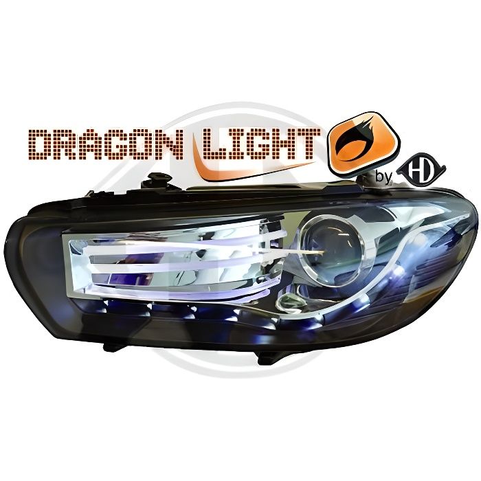 2251285 , Paire de Feux Phares Daylight LED noir pour VW Scirocco de 2008 a 2014