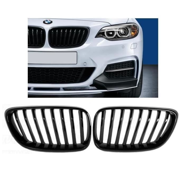 2 GRILLE DE CALANDRE M PERFORMANCE NOIR BRILLANT BMW SERIE 2 F22 COUPE ET F23 A PARTIR DE 09/2013