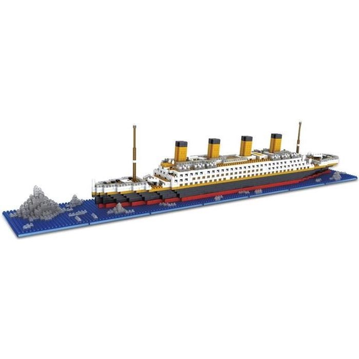 Architecture Titanic Blocs de Construction1860 Pièces Bateau Modèle 3D Micro Nano Blocks Jouet de Construction pour Enfant et Adul